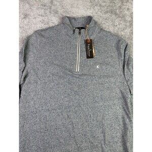 Tailor Vintage Sweater Men’s Large Gray Mock Neck 1/4 Zip Knit Golf Outdoor